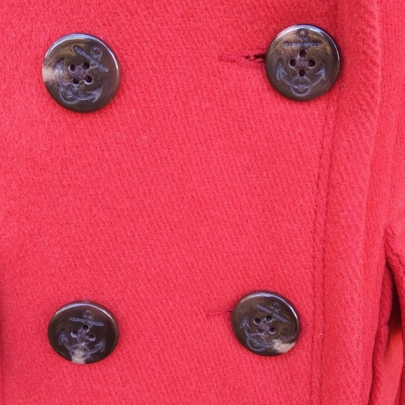 American Eagle Outfitters Bold Red Peacoat - Picture 4 of 7